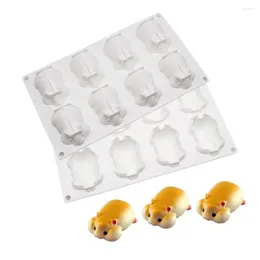 Backformen 8 Löcher Hamster Silikonform DIY BRAY SOAP CANCE MOUSSE MOUSSE Kuchen Schokolade Eis Dekoration Werkzeug Accessoires