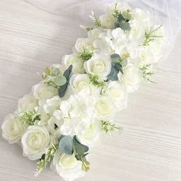 装飾的な花豪華な結婚式のシルクローズ装飾牡丹硬化症DIYアーチ型ドアフラワーロウ窓Tステーション50cm