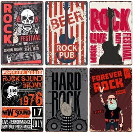 Rock Festival Vintage Metal Tin Sign Live Music Art Poster Plak Plak Sabit Rock Rasy Plaka Bar Club Cafe Pub Ev Duvar Dekoru 30x20cm W03