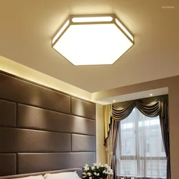 Taklampor modern led kreativ järn lampara techo hexagon plafon akrylbelysning fixturer sovrum avize