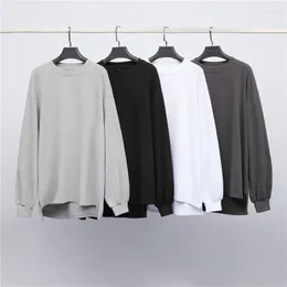 Men's T Shirts Autumn Winter High Street Hip Hop Long Sleeve Shirt Mens Harajuku Vintage Tee Front Short Back Clothing