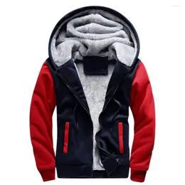 Men's Hoodies Plus Velvet S-5XL Casual Fleece Warm Winter Outwear Thicken Jacket Men Slim Fit Zipper Hooded Hoody Streetwear