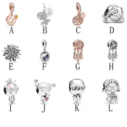 925 Sterling Silver Charm for Pandora New Girls Copper Beads Boys DIY Accessories Family Tree Pendant Rose Gold Dream Net Beads