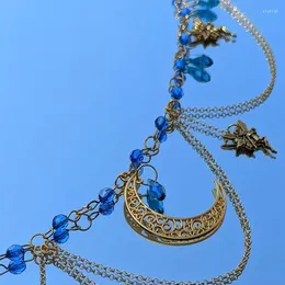 Ketten Blaue Celestial Fairy Choker Halskette Kokettischer Kern Y2k