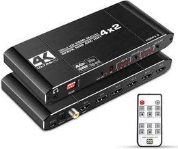 Matrice HDMI 2.0 4 ingressi 2 uscite Separazione audio 4X2 4K60hzARC HDCP2.2