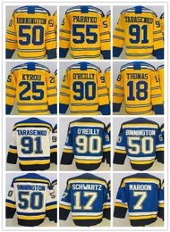 CUSTOM Mens 90 Ryan OReilly 2023 Reverse Retro Джерси Колтон Парайко Блюз Владимир Тарасенко Биннингтон Киру Роберт Томас Брэндон Хоккей