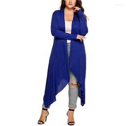سترات نسائية غوكوك معطف كبير الحجم معطف خريف رفيع طويل السترة طويلة ألوان ألوان ملابس غير منتظمة كارديجان ملابس النساء