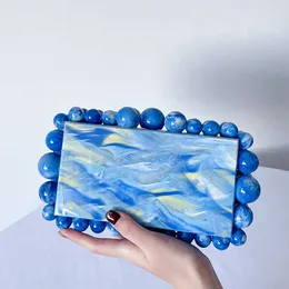 Acrylic Clutch Bag Women Box Evening Bags Designer Luxury Purses And Handbags Mixed Colors Party Shoulder Bags Marble Clutches 230304