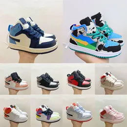 2021 Jumpman 1 Kids Basketball Shoes Children Toddler Sports Red Chicago Boy Girls 1s Basket Ball Pour Enfants Floral Embroidery s3086