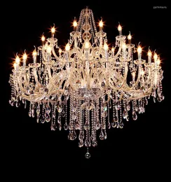 Chandeliers 40 Pcs Living Room Decor Crystal Chandelier Large El Lighting Fixtures Church Luxury Led Candle E14 Lamparas