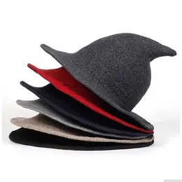 Cappello da strega in lana di Halloween Decorazione per feste da donna Cappello da mago per feste Moda solido Diversificato lungo i cappelli DH-RL050