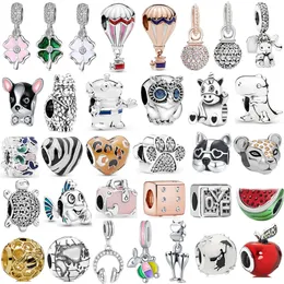 Pandora Sevimli Alpaca Baykuş Kaplumbağa Kolye S925 STERLING Gümüş Karpuz İnci Kolye Cazibesi Bilezik Diy Moda Takı için Uygundur