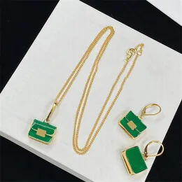 Green Advanced Sense Women Charm Handbag Ornament Pendant Necklaces Female Club Party Nice Jewelry