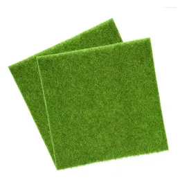 Декоративные цветы Shgo -Grass Artificial Turf Carpet для крытого и наружного синтетической зеленой травы Украшение дома 30 CMX30CM 2PCS