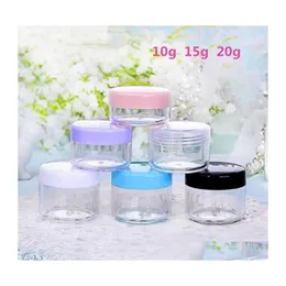 car dvr Packing Bottles 10G 15G 20G Jar Cosmetic Sample Bottle Empty Container Clear Plastic Pot Jars Makeup Containers For Lip Balm Eye Sha Dh9Rl