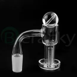 Beracky Flat Top Smoking Terp Slurpers Quartz Banger With Hollow Bubble Cap Ball Terp Pill 2mm Wall 10mm 14mm 18mm Nails for Glass Water Bongs Dab Rigs Pipes