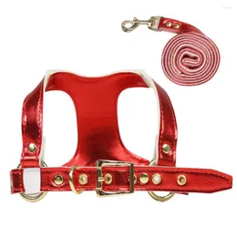 Dog Collars Useful Walking Leash 2 Colors Pet Chest Strap Non-slip Faux Leather Traction Rope For