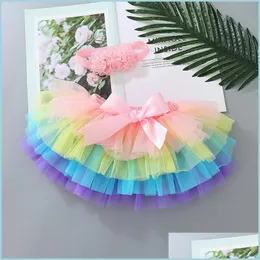 Skirts 03Y Cute Baby Girl Skirt Children Kids Girls Lovely Elastic Waist Colorf Short Mesh Drop Delivery Maternity Clothing Skorts Dhhoo