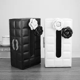 Luxury Facial Tissue Box Cover PU Leather Home Office el Car Rectangle Container Towel Napkin serviette en papier Case Holder338R