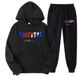 Tuta Trapstar Marchio stampato Abbigliamento sportivo Magliette da uomo 16 colori caldi Due pezzi Set Felpa con cappuccio allentata Design congiunto 2023ess