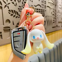 Big Ears Cartoon Rabbit Keychain Woman Keyring for Car Key Cute Rabbit Women Bag Pendant Luxury Key Holder Chain Ring Girl Gift