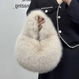 Новая меховая женская сумка для полумесяца