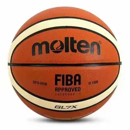 2015-2019 Официальный оригинальный баскетбольный мяч для расплавленного баскетбола Gl7x Ball Новое прибытие расплавленное PU размер 7 Новый сезон баскетбольные подарки сетевые иглы 307O
