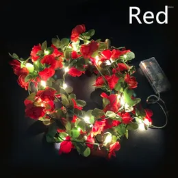 장식용 꽃 2.5m LED 장미 화환 창조적 인 DIY 발렌타인 데이 크리스마스 웨딩 장식 아치 꼬기 가짜 식물 포도 나무 홈 장식.