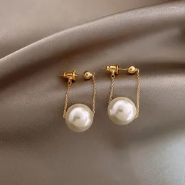 Baumelnde Ohrringe, einfache und modische All-Match-Ohrringe mit kleinen Perlen, trendiger High-End-Ohrring für Damen