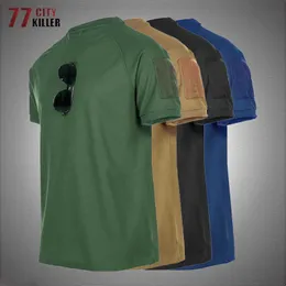 T-shirt da uomo T-shirt tattiche dell'esercito Uomo Estate Outdoor Quick Dry Camicia a maniche corte Escursionismo militare Caccia Combat Tee Maschile Top traspirante G230303