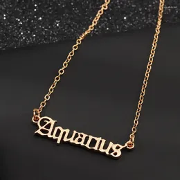 Pendant Necklaces Personalize Jewelry Leo Astrology Necklace Star Sign 12 Constellation Zodiac Old English Letter Aries Gift