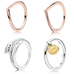 925 Silber Frauen passen Pandora Ring Original Herz Krone Mode Ringe 4 Stil Schmuck mit Rose Gold Pfeil Gold Liebe Anhänger