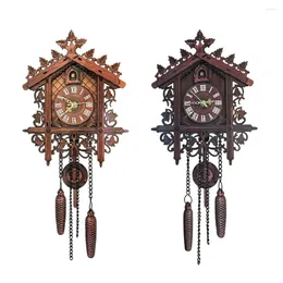 Zegary ścienne drewniane zegar kukułki do dekoracji domowej świąteczne prezenty ślubne w parametrach domowych