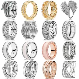 925 Серебряные женщины подходят для кольца Pandora Оригинальные кольца Crown Fashion Ring
