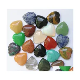 Stone 25Mm Flat Back Assorted Loose Heart Shape Cab Cabochons Beads For Jewelry Making Wholesale Drop Delivery Dhbpe