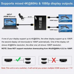 HDMI2.0 1/2 الموزع 4K60Hz/HDCP2.2 مع Scaler