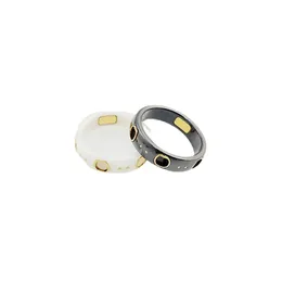 Specjalny projektant pierścionka ceramicznego Czarne białe ceramiczne pierścienie retro pierścienie Wysoka wersja z Chip Bee Planet Miłośnicy Pierścień dla mężczyzn i kobiet Prezent biżuterii srebrny