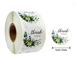 Embrulho de presente 1 polegada floral obrigado adesivos pequenas empresas decoração de casamento selo rótulo etiqueta de papel cromo para artesanato