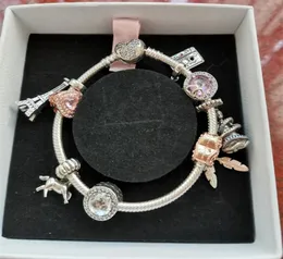 NYA 925 Sterling Silver Beded Strands Luxury Armband Charm Women039S Armband Fashion Original Fit Pandora Beads Jewelry Gif9085405