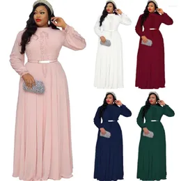 Etniska kläder plus storlek afrikanska festklänningar för kvinnor 2023 Summer Chiffon Long Maxi Dress Elegant Kaftan Muslim Gown Ladies