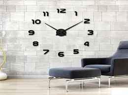 3D DIY Wall Clock Modern Design Saat Relij de Pared Metal Art Clock Sald salon Acryl Mirror Watch Horloge Murale4735201