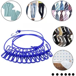 Kleiderbügel Racks Outdoor-Reise-Aufhänger Wäscheleine Tragbarer und einziehbarer Kunststoff mit winddichtem elastischem Clip Rutschfest M0S5