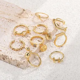70% de desconto em 2023 novas jóias de moda de alta qualidade de luxo para estrela dupla feminina irregular simples cobre peças de mão de anel aberto de ouro 18k