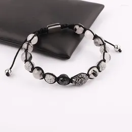 Strang Design Natürlicher Quarzstein CZ Pave Charm Buddha Freundschaft Makramee Verstellbares Armband Männer Frauen