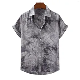 Magliette da uomo Moda estiva da uomo Top Camicia per il tempo libero Monopetto Bottoni stampati Casual Corto Abbigliamento da lavoro Colletto rovesciato