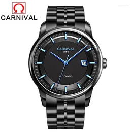 Zegarwatę najlepsze marka Carnivaloriginal Automatyczne zegarek mechaniczny Miyota luksus mężczyzn Time Business Wristwatch Sapphire Crystal Male Clock