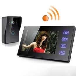 Video Kapı Telefonları 7 "TFT 2.4G Kablosuz Telefon İntercom Doorbell Home Güvenlik Kamera Monitörü Renk Hoparlör