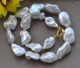 Choker Z12143 18'' 26mm White Baroque Keshi Reborn Pearl Necklace