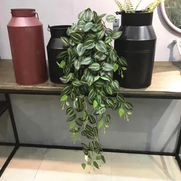 Flores decorativas Plantas de parede de 100/120cm Plantas penduradas de videiras artificiais folhas de hera plástica galhos de árvore verde de trepadeira falsa para jardim de casa