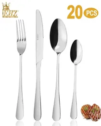 EHZ Cultery Set Of 20PCS Stainless Steel Tableware Knife Silver Dinnerware Mirror Polishing Fork Spoon Steak Dining to 2109287004520